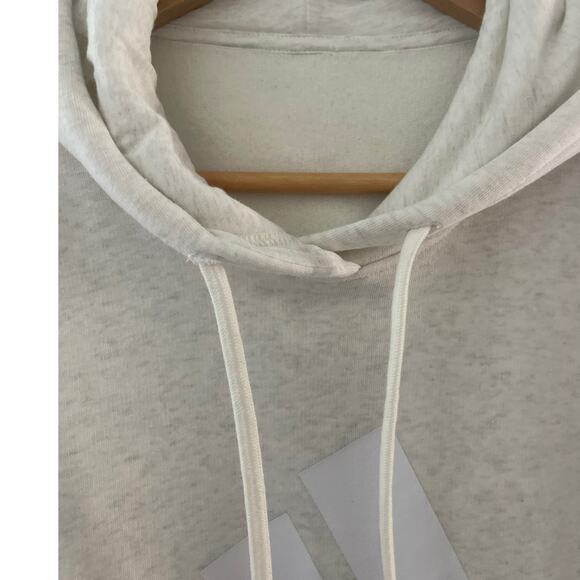 Adidas‎ Essentials Big Logo Regular Fleece Off-White Melange Hoodie Size Large - Picture 8 of 9